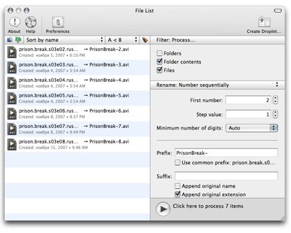 File List — удобное переименование группы файлов