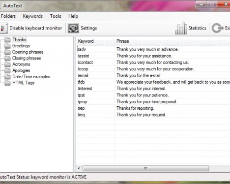 Автоматизация ввода текста при помощи Autotext