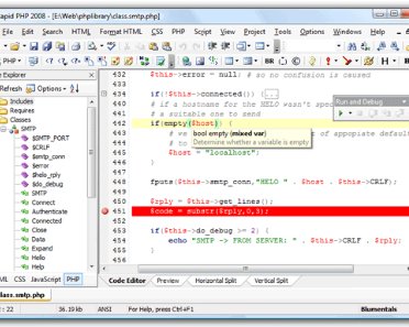 Rapid PHP Editor -- редактор PHP с подсветкой кода