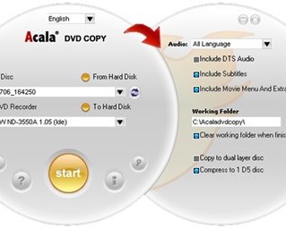 Acala DVD Copy -- программа для быстрого копирования DVD