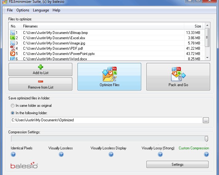 FILEminimizer Suite подготовит документы для отправки по электронной почте