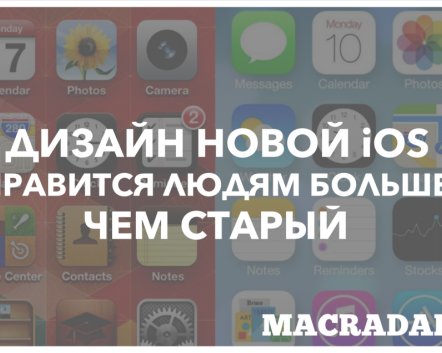 Дизайн новой iOS нравится людям больше, чем старый