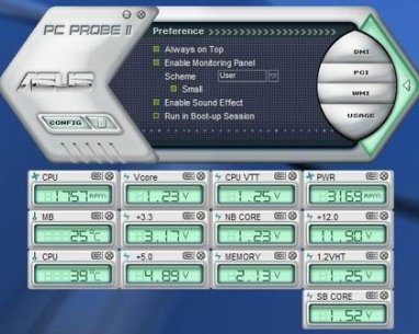 ASUS PC Probe II -- мониторинг системы от производителя