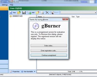 Легкий прожигатель дисков gBurner
