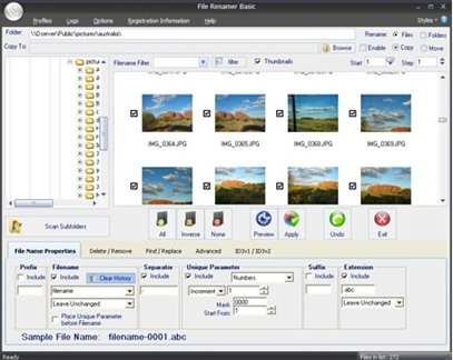 File Renamer -- программа пакетного переименования файлов